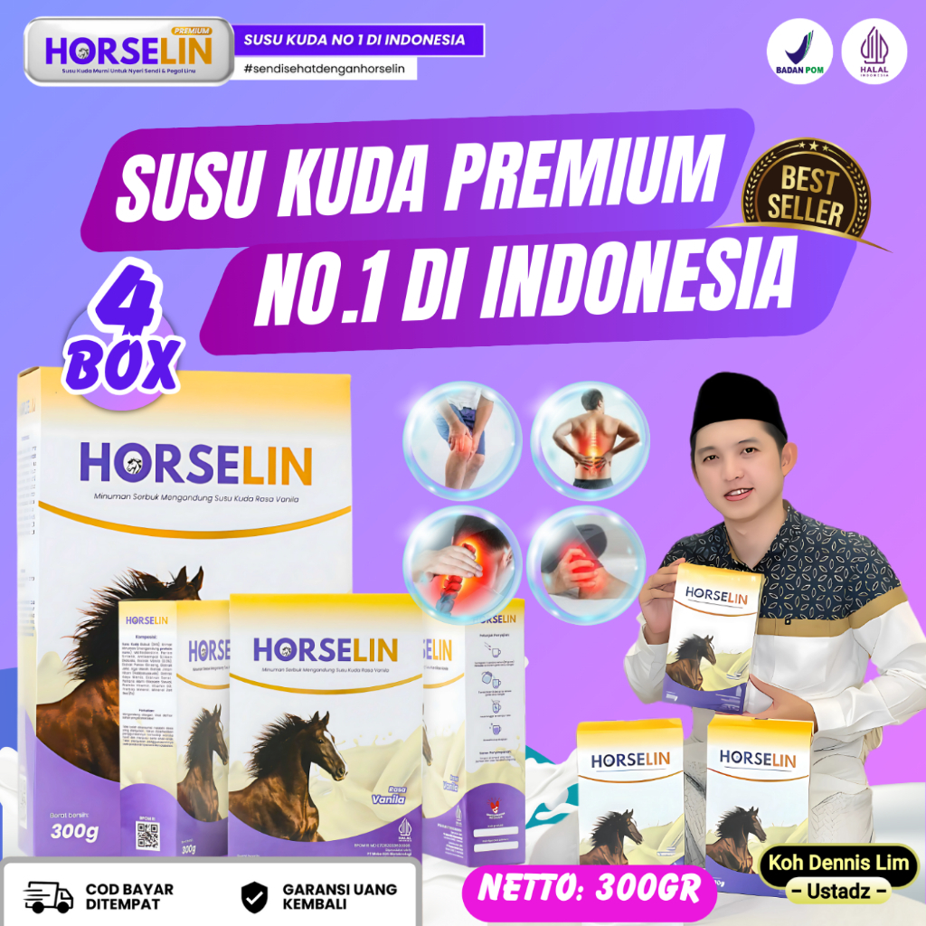 

HORSELIN Susu Kuda Liar Sumbawa 300gr Membantu Mengatasi Permasalahan Persendian dan Tulang - 4 BOX