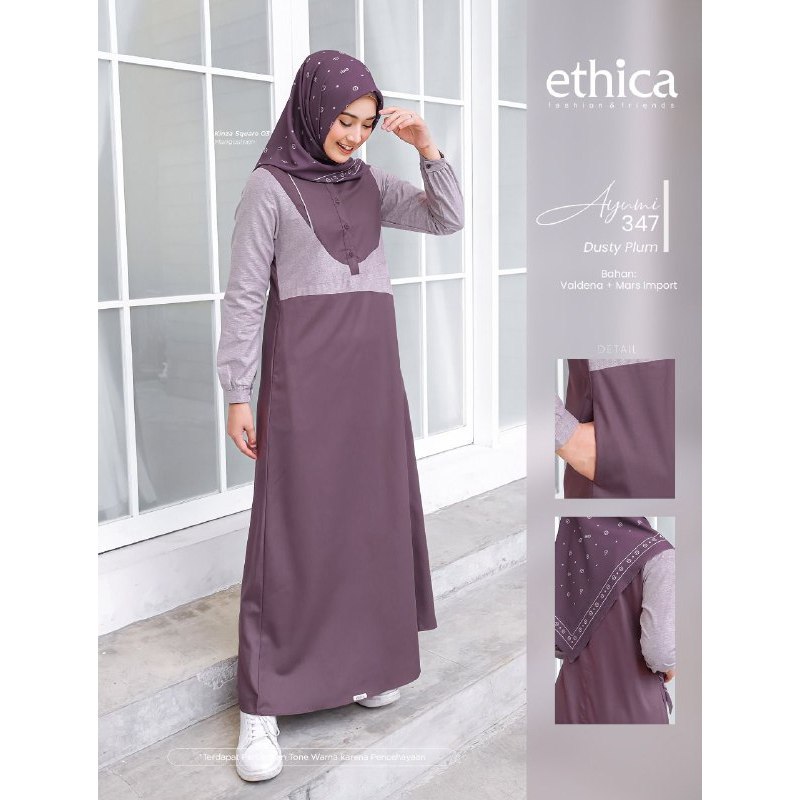 READY SIAP KIRIM | HB - AYUMI 347 DUSTY PLUM | GAMIS AYUMI 347 | GAMIS ETHICA 2022 | ETHICA ORIGINAL