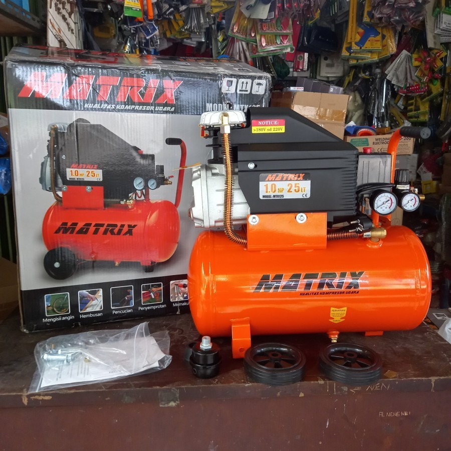 Kompresor Angin Listrik / Air Compressor Matrix MTX125 (1HP, 25 Liter)/Air Compressor Sumura SMR125 