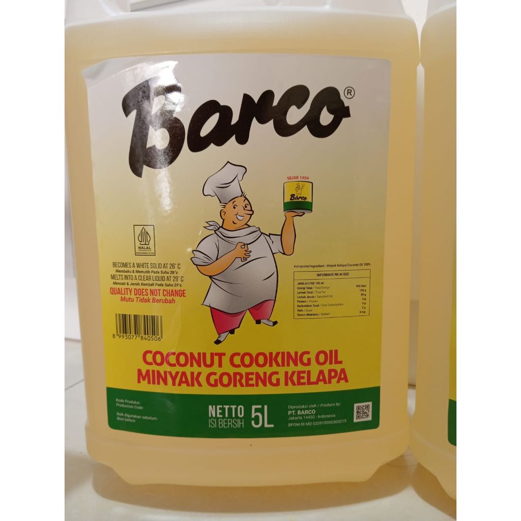 

Minyak Goreng Kelapa Barco 5 Liter-Jerrycan Minyak Goreng Kelapa Berkualitas