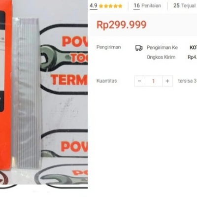 

Jarum Tungsten 2,4x175 Tungsten Electrode Las Argon 2,4 mm x 175 mm