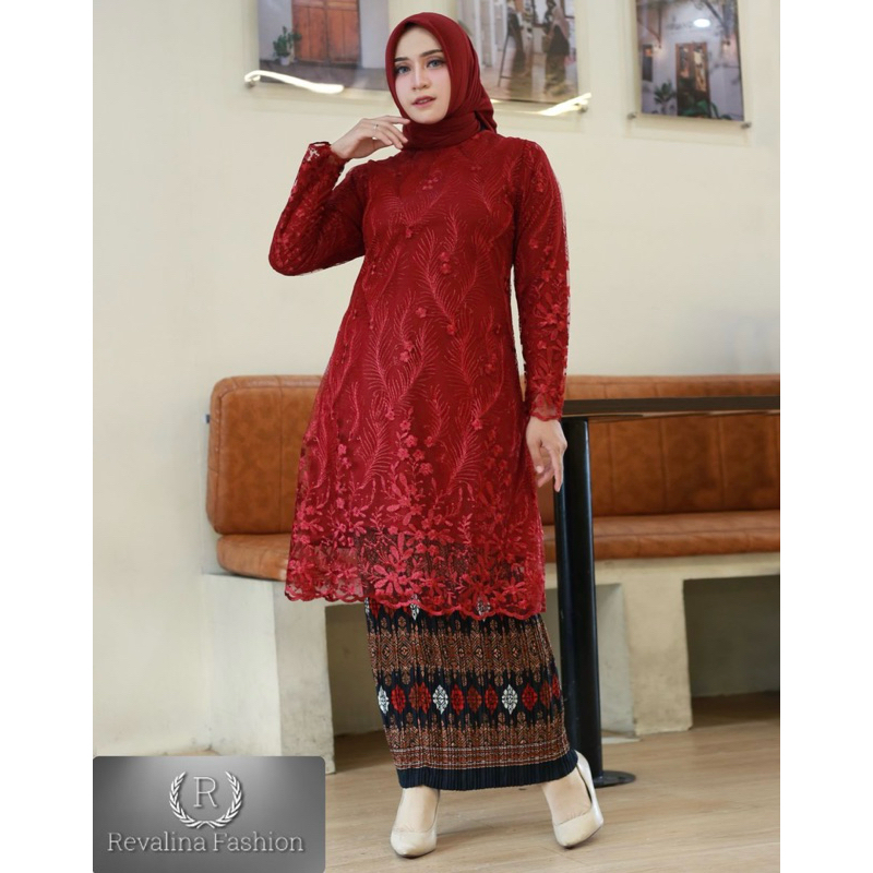 SETELAN KEBAYA TUNIK TILE ROK PLISKET/ ATASAN TUNIK TILE TERLARIS