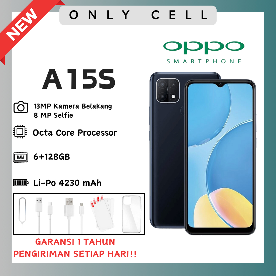 HP OPPO A15S RAM 6/128GB FULLSET BERGARANSI 1TAHUN TERMURAH BERKUALITAS BISA COD GRATIS ONGKIR