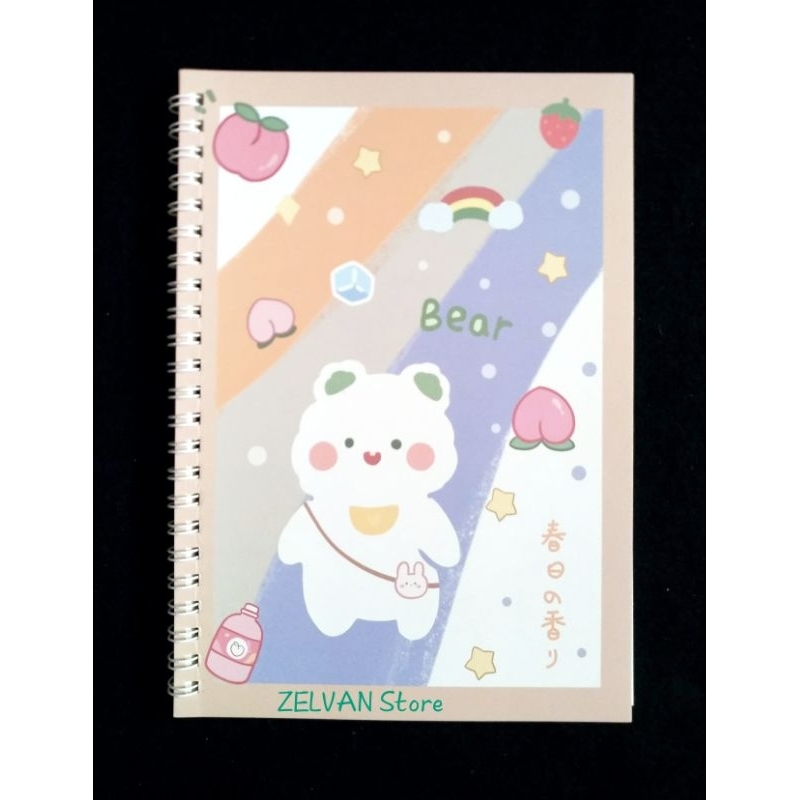 

Spiral Notebook A5 Bear Spring and Flowers