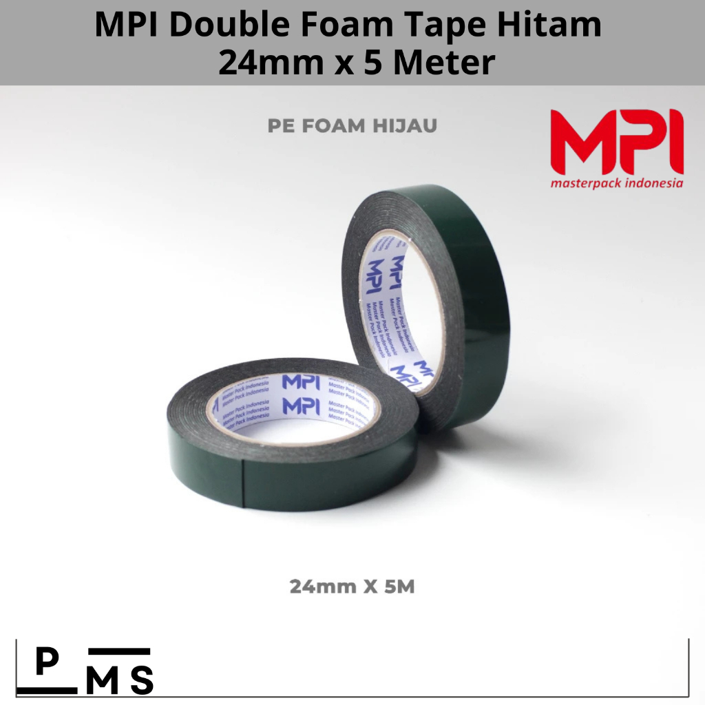 

Double Foam Tape Master Pack Indonesia Hitam Release Hijau 24mm x 5 Meter
