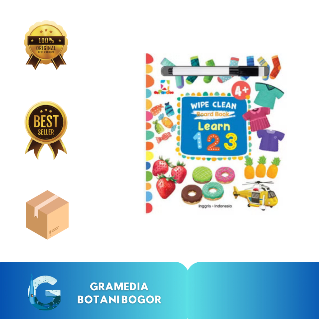 Gramedia Bogor - Opredo Wipe Clean Board Book: Learn 123