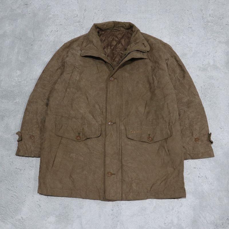 JAKET PARKA TROY BROS SUEDE QUILTED SIZE L PXL 74X60 CM LD 120 CM