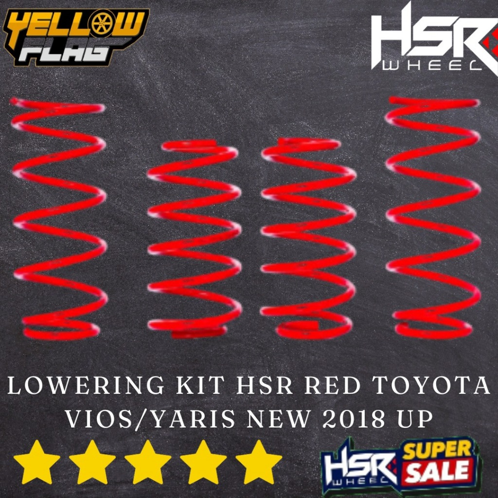 LOWERING KIT PER CEPER MOBIL TOYOTA VIOS-TOYOTA YARIS ORIGINAL HSR-LOWERING KIT HSR RED TOYOTA VIOS/