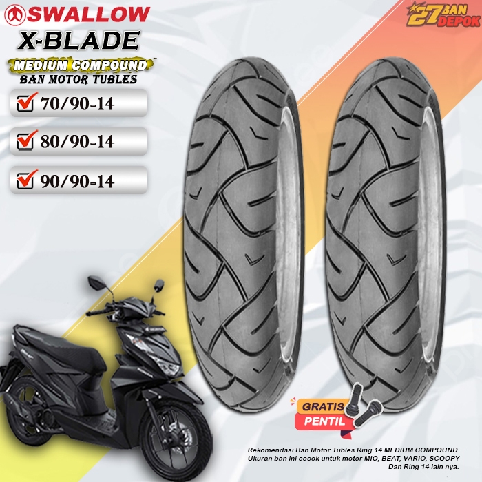 Ban Motor Tubles SWALLOW Xblade Ring 14 Ban Motor Tubeless Mio Beat Vario Scoopy Ring 14 Tubles