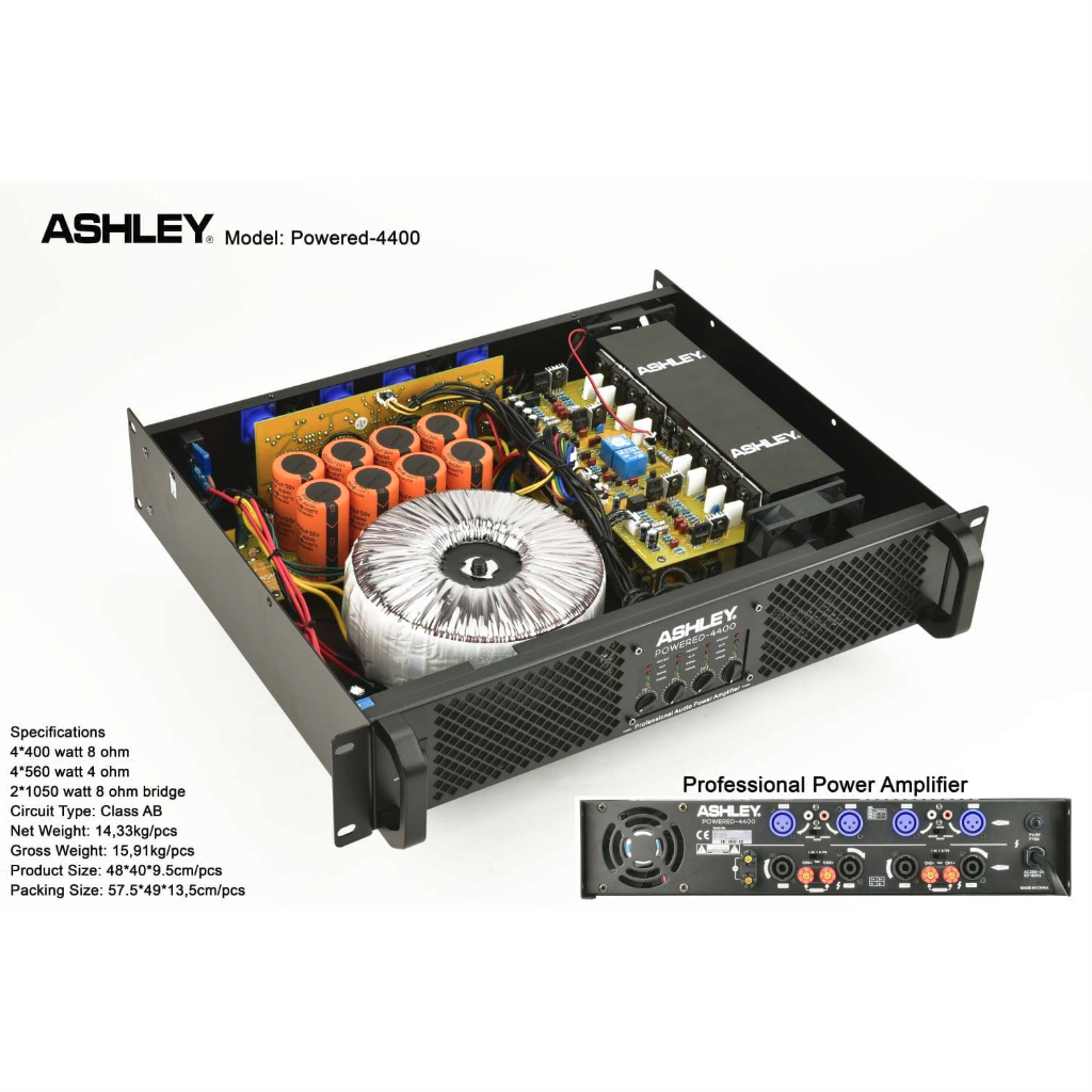 Ashley Powered-4400 Professional Power Amplifier power ashley powered 4400 powered4400