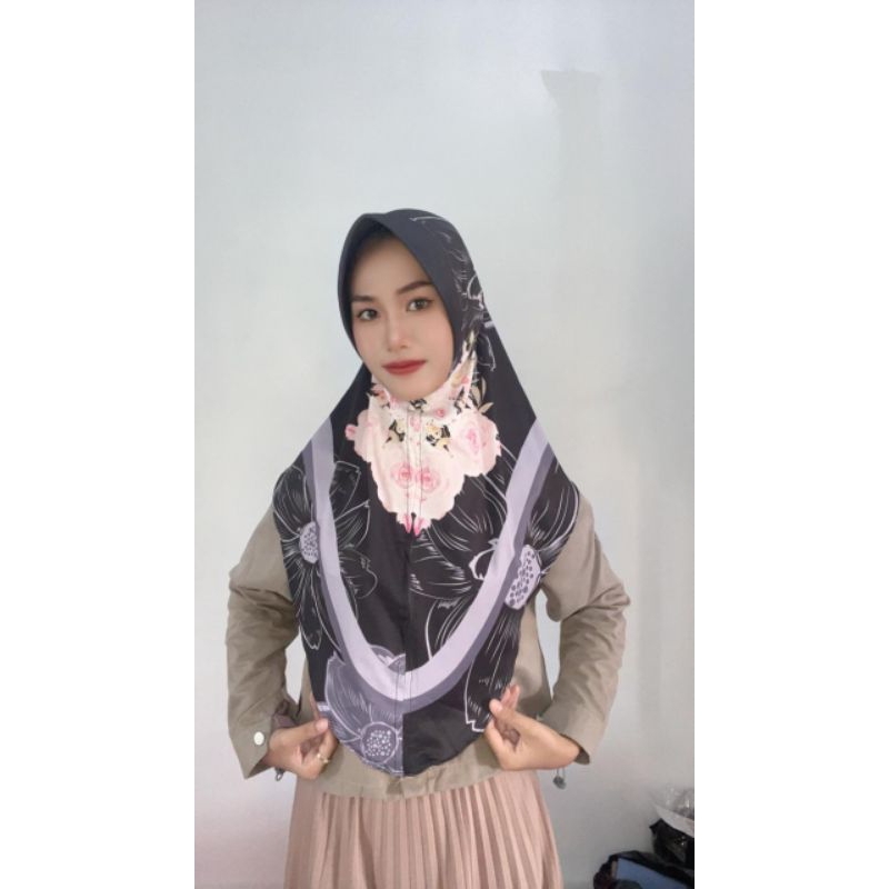 Alfath - Hijab Blus Jersey Motif Bunga