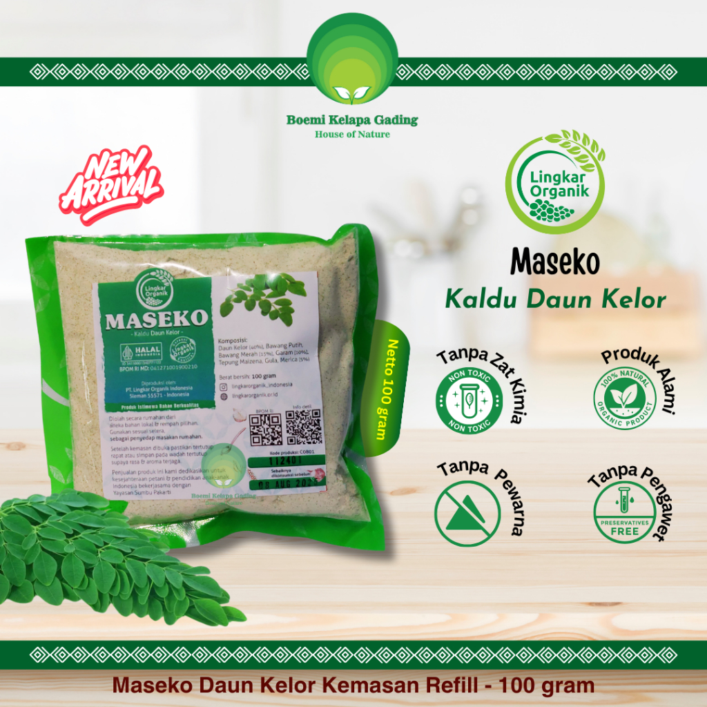 

Lingkar Organik Kaldu Daun Kelor Produk Natural Halal Penyedap Alami Sehat Kemasan Refill 100 gram