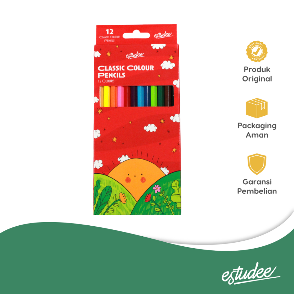 

ESTUDEE CLASSIC COLOR PENCIL 12 ES-PCL12 (PENSIL WARNA)