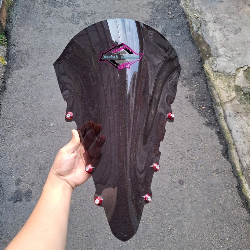 VISOR YAMAHA R15 V2 MODEL JAMBUL PLUS BAUT VARIASI TEBAL 2MM
