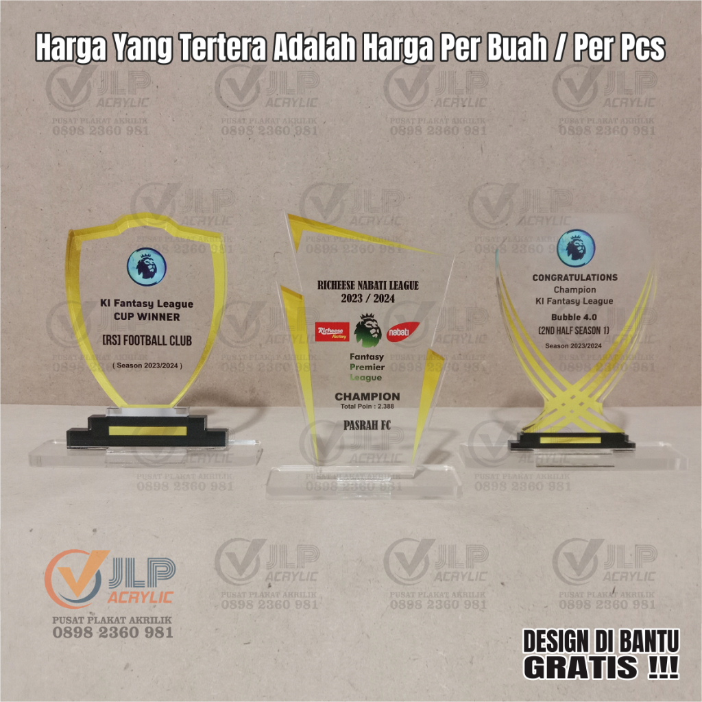 Piala FPL, Tropi FPL, Tropy FPL, Trophy FPL, Plakat FPL, Vandel FPL, Penghargaan FPL, Pialatropi FPL