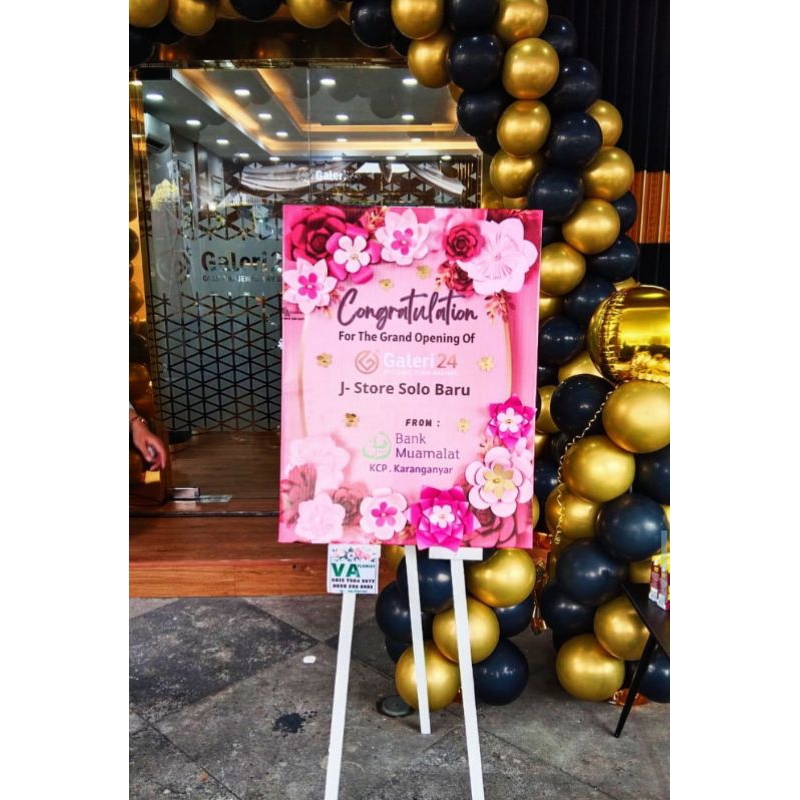 Karangan bunga papan kertas duka cita, ucapan selamat sukses, happy wedding