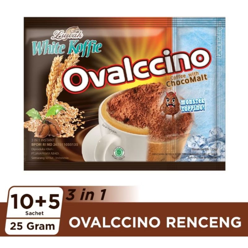 

Kopi OVALCCINO Luwak White Koffie 1 Renteng isi 15sch