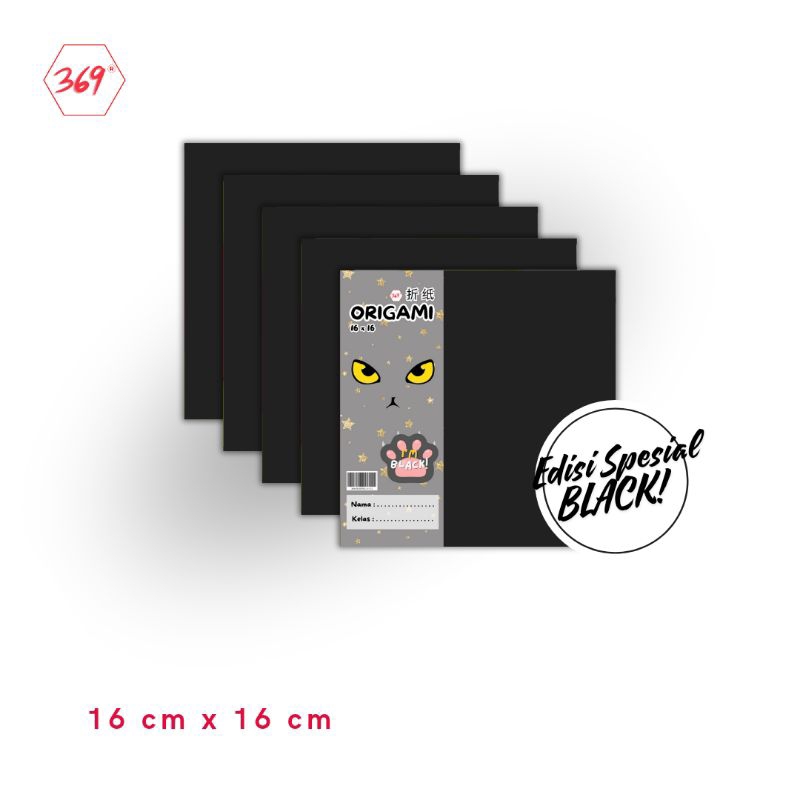 

369 - Origami / Kertas Lipat BLACK EDITION 16 x 16 isi 20 lembar