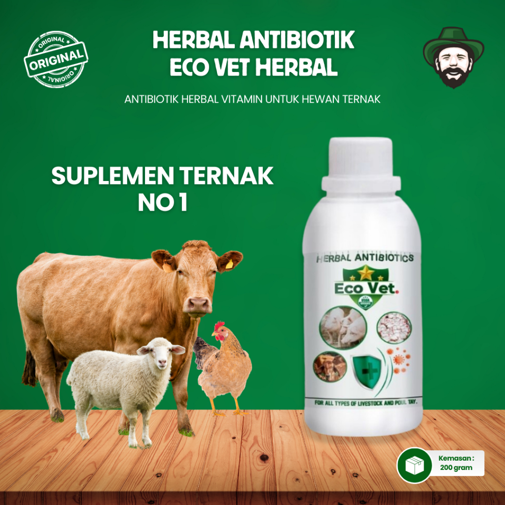 Eco Vet Herbal Antibiotik 200 gram - Ecovet Original 200 gr - Ecovet By Garden