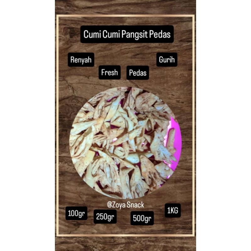 

Cumi Pangsit Mini Pedas 100/250/500gr/1kg