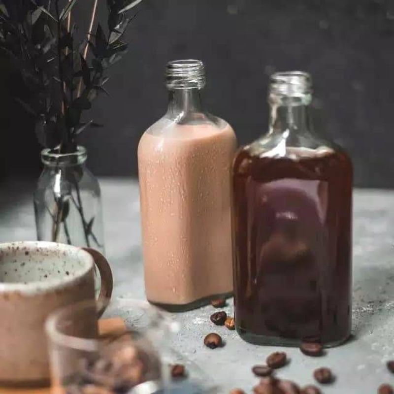 BOTOL GEPENGAN UK 250ML & 350ML/BOTOL KOPI KEKINIAN/BOTOL UNIK/BOTOL KACA