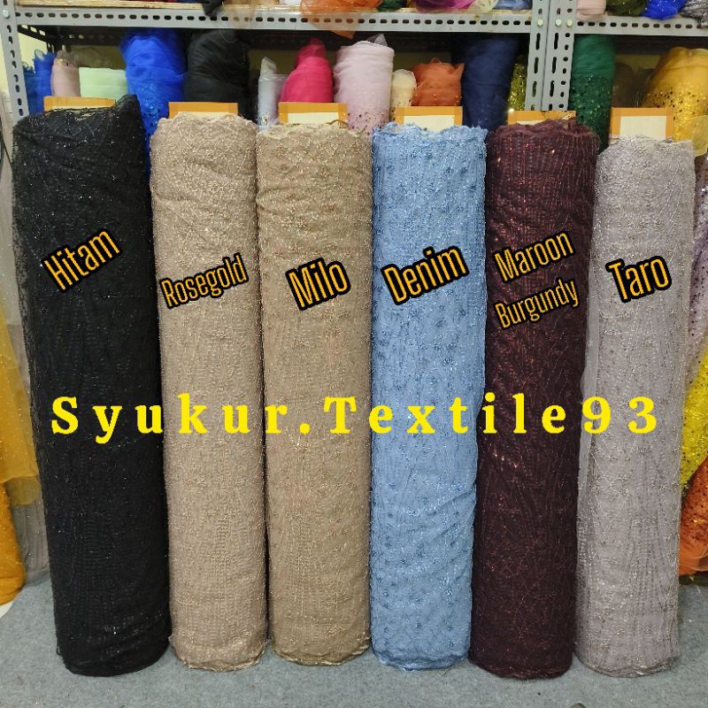 Kain Tile Payet Mute Kaca Kecil Premium / Kain Payet Mute Kaca / Kain Payet Premium Spangle Termurah