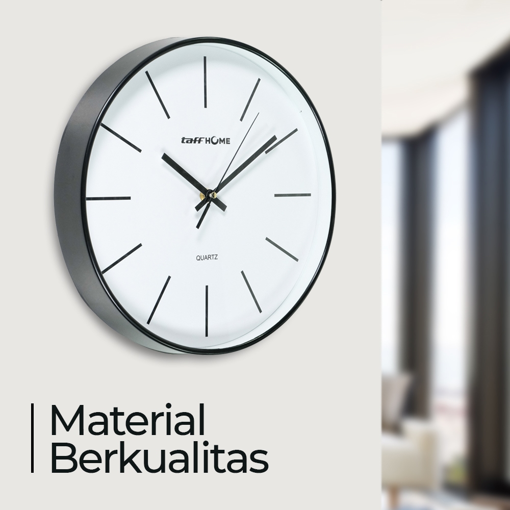 Jam Dinding Polos Besar Jam dinding bulat jam dinding Gede Jam Dinding Quartz Minimalis Hitam Besar 