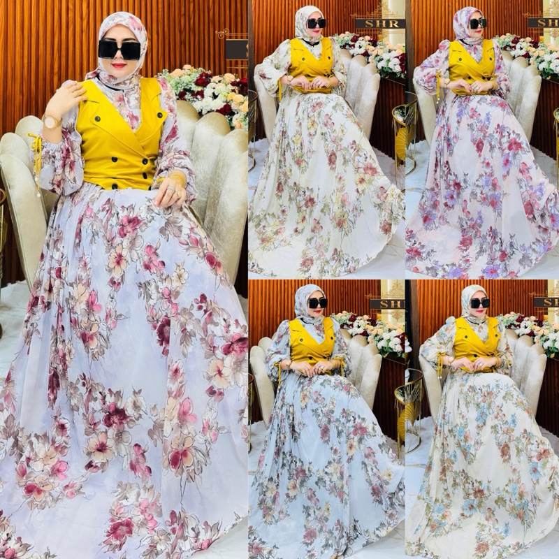 ORI SHR 100%... GAMIS SET HIJAB ROMPI PREMIUM