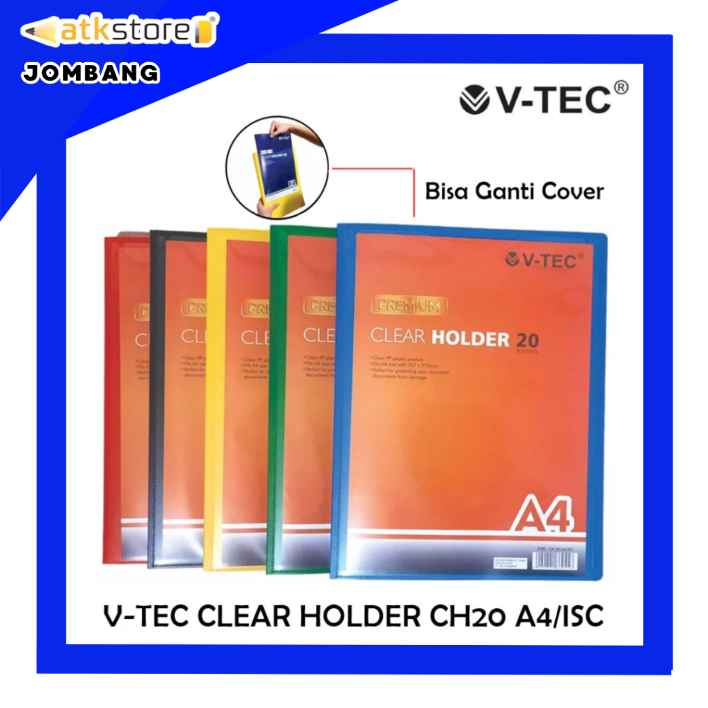 

VTEC Clear Holder Type CH 20/A4 ISC Clear Holder A4 20 Lembar Document Keeper Bisa Ganti Cover - ATJ