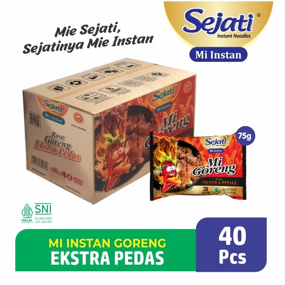 

1 Dus Isi 40 Pcs - SEJATI PREMIUM MIE GORENG RASA EKSTRA PEDAS