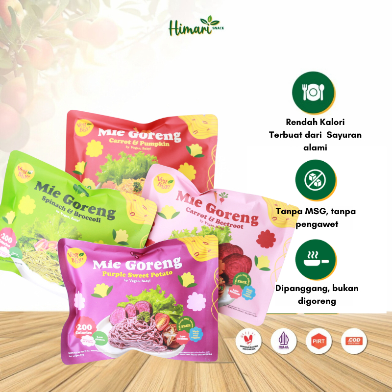 

Mie Goreng Instant Sehat Rendah Kalori Vegetarian Non MSG by Vegan Baby