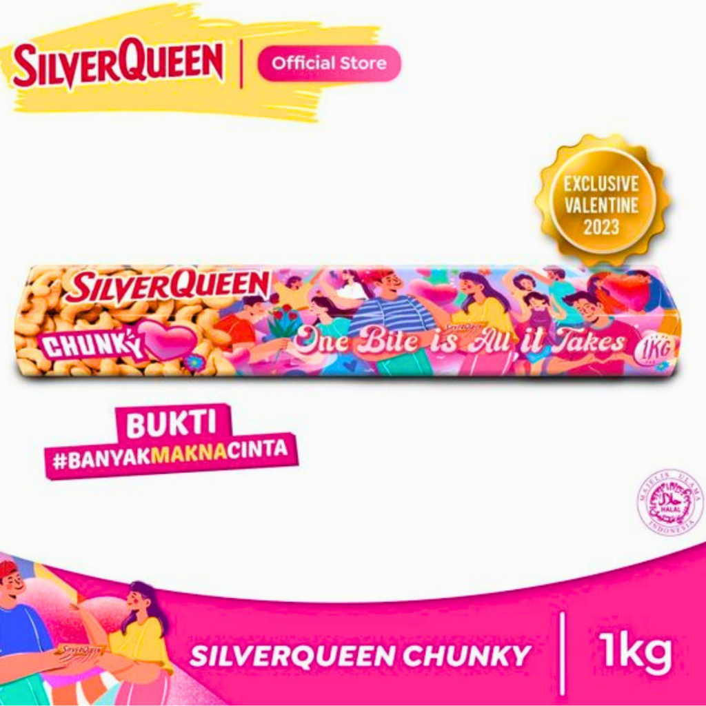 SILVERQUEEN CHUNKY BAR THE KING OF BAR JUMBO Mete Mede Cashew Paket Coklat Valentine Day 1 Kg