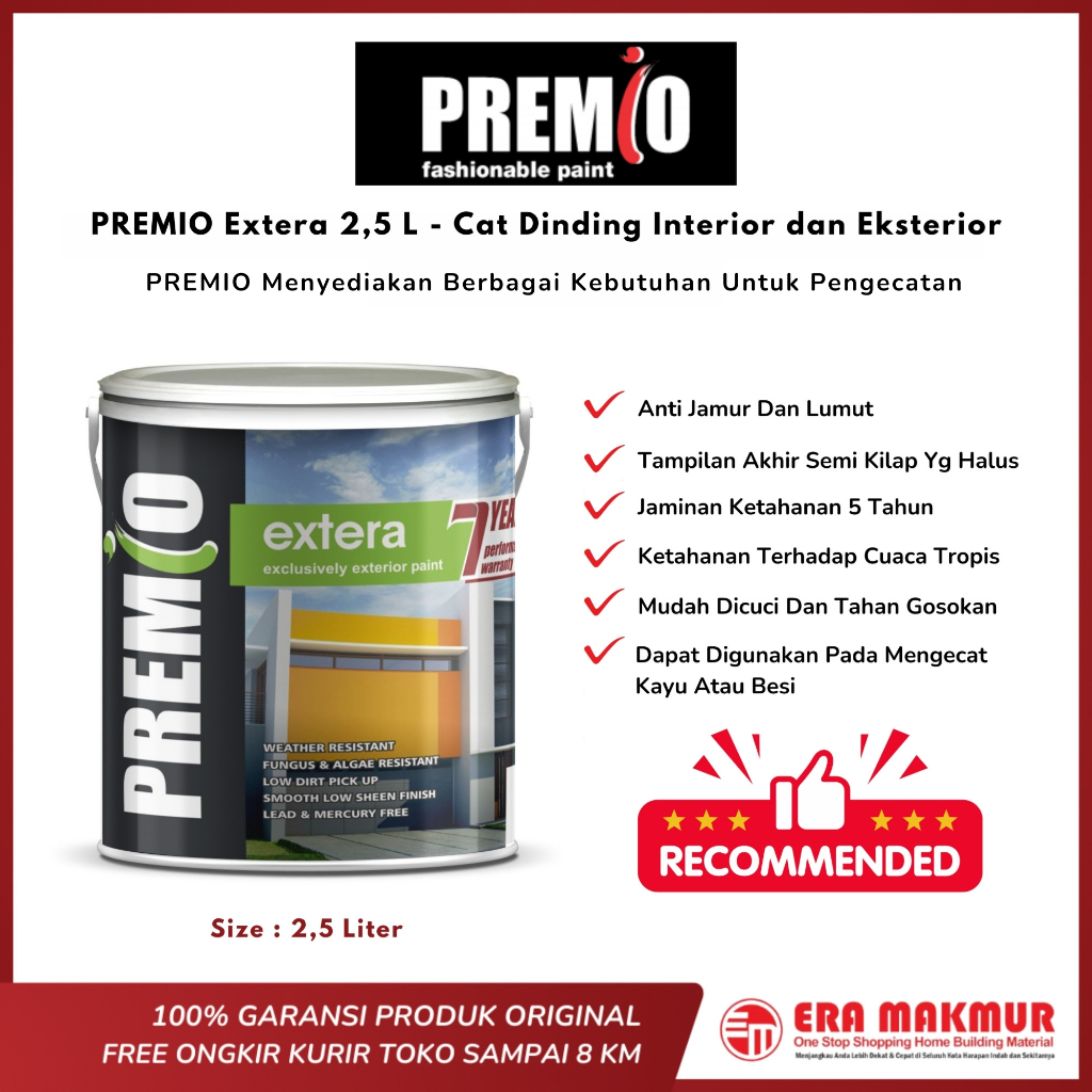 PREMIO Extera 2,5 L - Cat Dinding Interior dan Eksterior 2.5 Liter