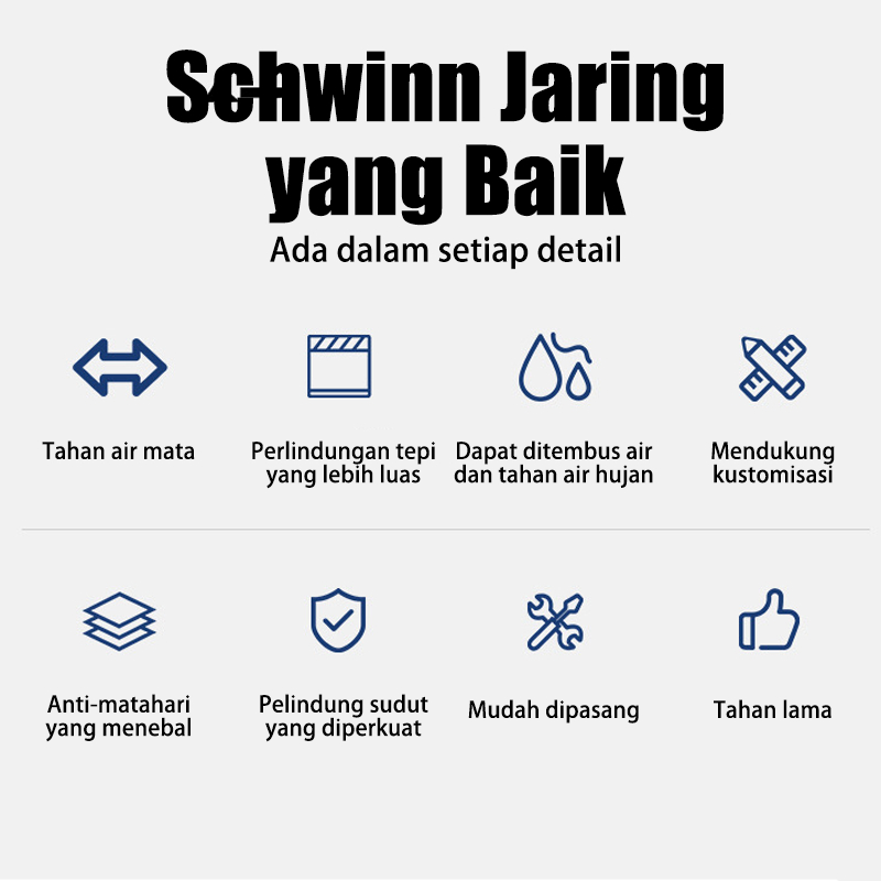 Paranet 95% Lebar 2/3/4/5/6 Meter Shading Net Nylon Anti Panas Enkripsi Jaring Paranet Pelindung