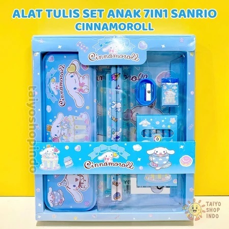 

Alat Tulis Set Anak 7IN1 Sanrio Karakter Stationery Tempat Kotak Pensil Perlengkapan Sekolah - CINAMOROL