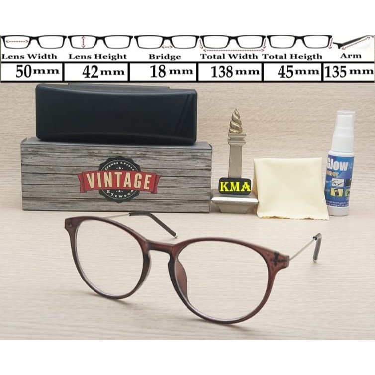 Frame kacamata minus VINTAGE kacamata minus frame korea vintage bulat