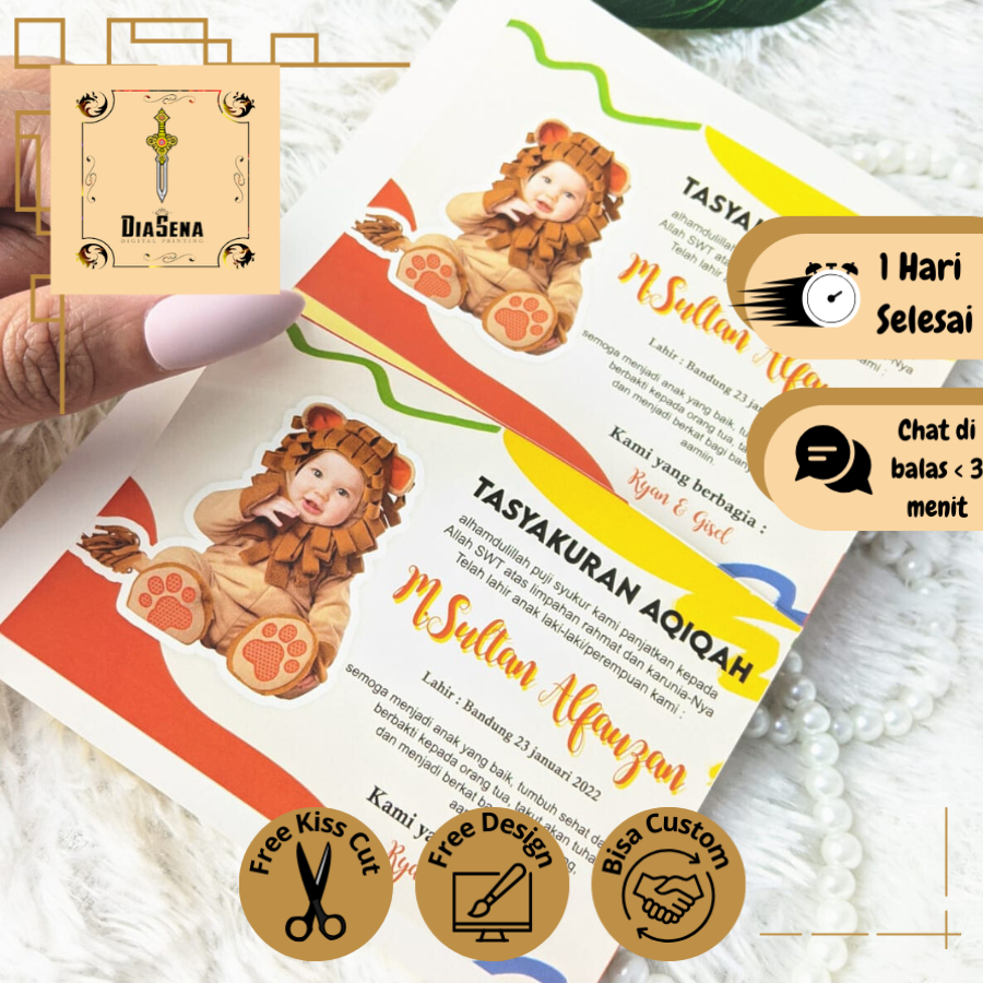 

Diasena Stiker Label Tasyakuran Aqiqah Custom Sticker Nama Bayi Ucapan Kelahiran Akikah