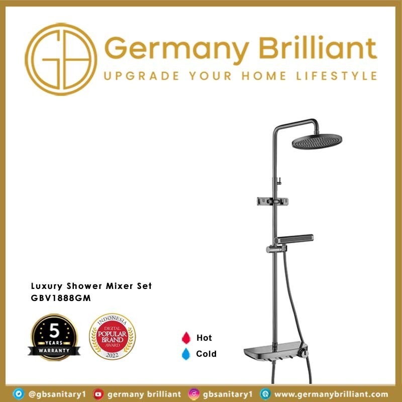 [GBV1888GM] Germany Brilliant Luxury Shower Column Mixer Set GBV1888GM Gunmetal