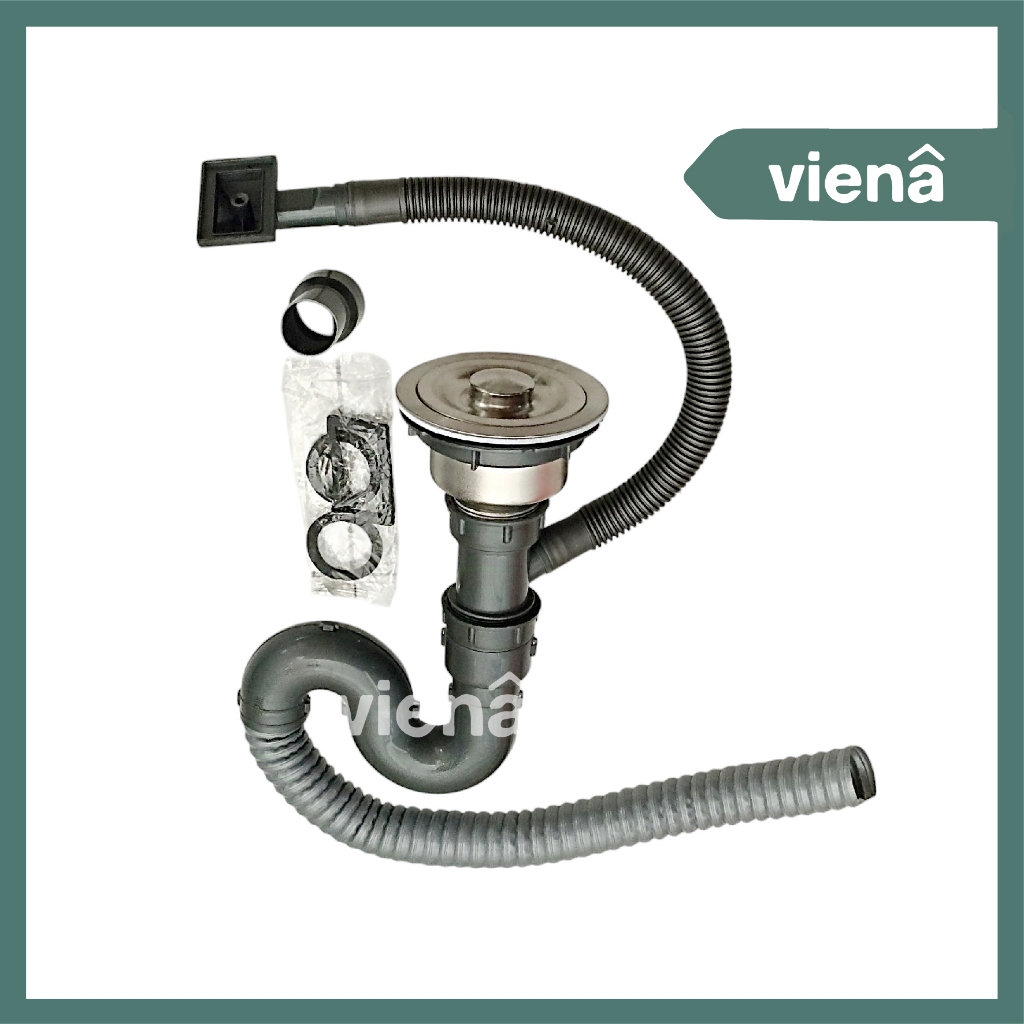 [ VIENA ] Afur Bak Cuci Piring Stainless + Selang Pembuangan Kitchen Sink 1,5 inch / Selang Bak Cuci