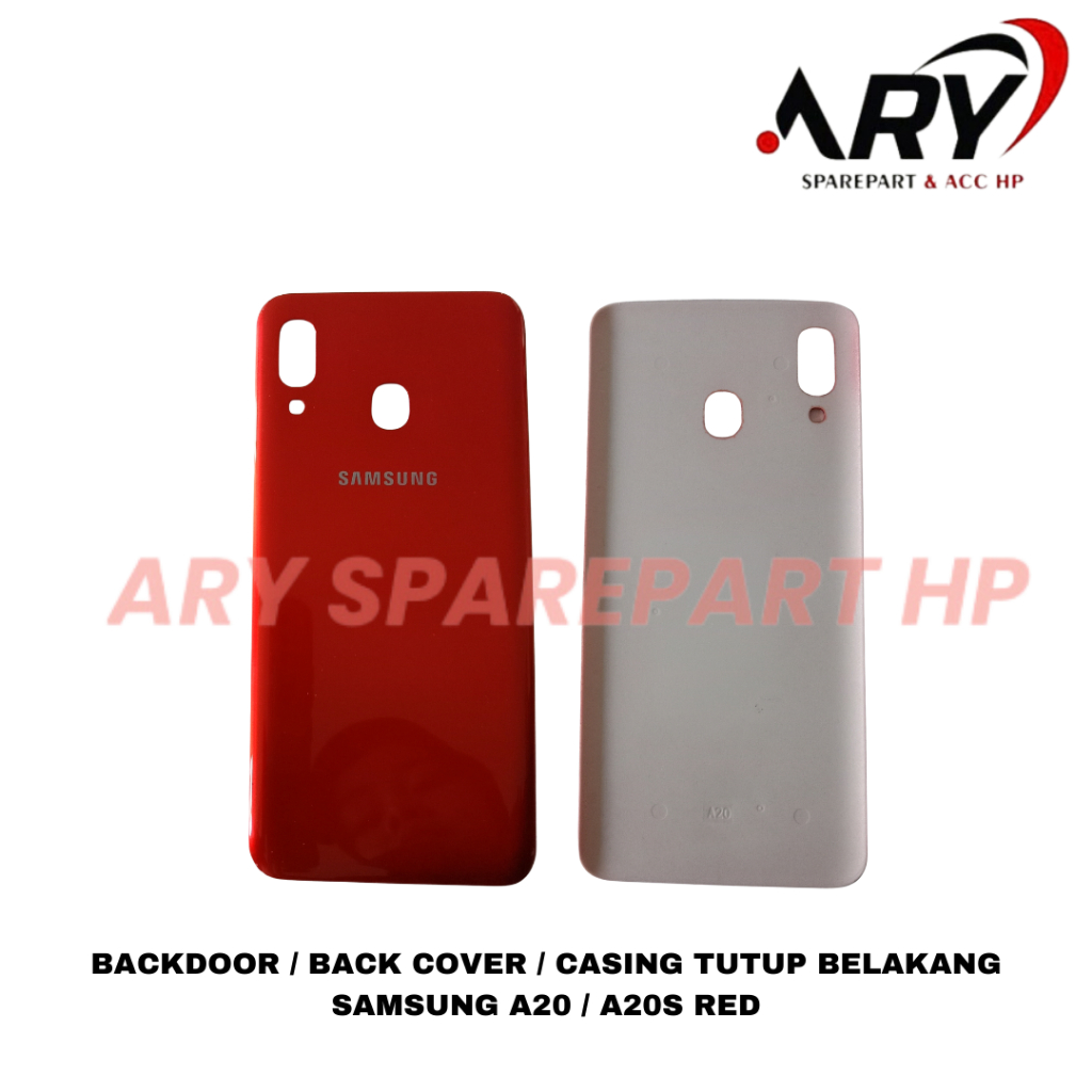 Backdoor / Back Cover / Casing Tutup Belakang Samsung A20 / A20S Red, Black, Blue