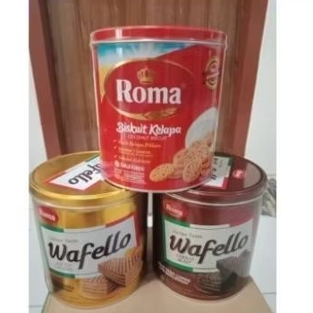 

Ready JAJAN KALENG ROMA WAFELLO WAFELO COKLAT BUTTER CARAMEL ROMA KELAPA exp 2025