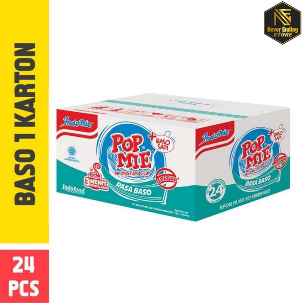 

Pop Mie Kuah Rasa Baso Sapi 75gram 1 Karton Isi 24pcs