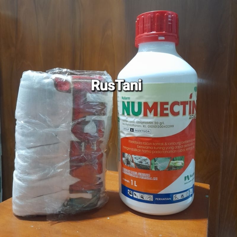 Insektisida NUMECTIN 20EC 1Liter Bahan aktif : Abamektin 20g/l (Bening) + KAOS