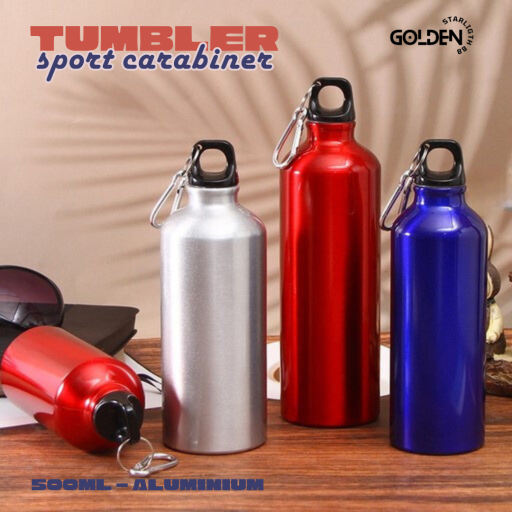 Botol Sport Carabiner Outdoor Polos 500ml polos/ CUSTOM TUMBLER / CUSTOM GRAFIR / UV PRINT / SABLON
