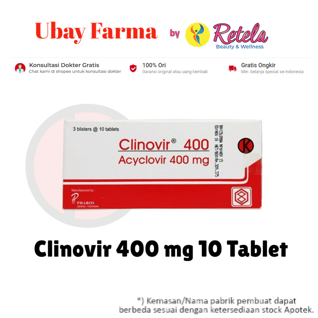 Clinovir 400 mg 10 Tablet / Herpes / Anti Virus