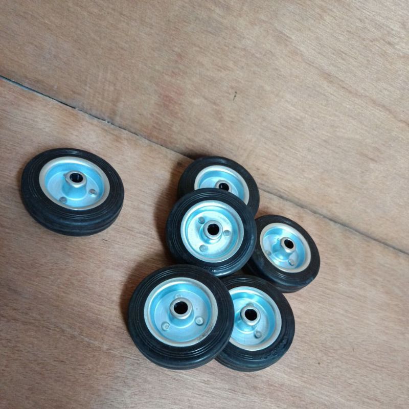 Roda Karet Hitam 4" Ban Roda miniatur truk ukuran diameter 10cm Ban Troli