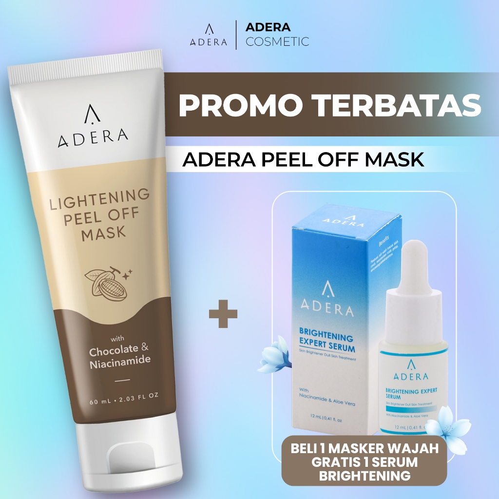 ADERA Promo Masker Wajah Peel Off Komedo Gratis Serum Brightening Expert Cerah Putih Halal BPOM