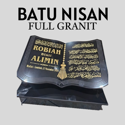 

BATU NISAN UKURAN SEDANG FULL GRANIT KEPALA BATU NISAN FULL SET | UKIRAN RAPIH BERGARANSI FREE PACKING KAYU