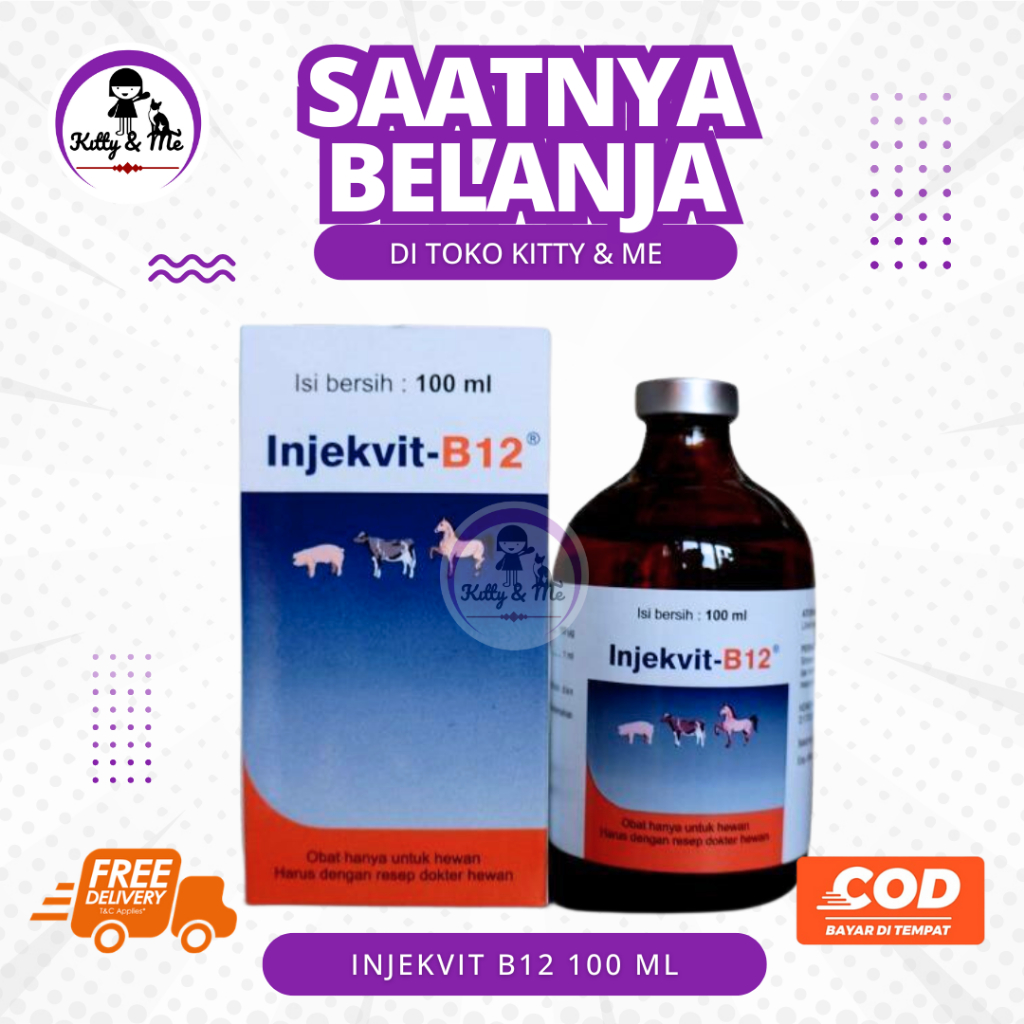 INJEKVIT B12 MEDION 100 ML -Vitamin Mengandung B12 Single Untuk Ternak