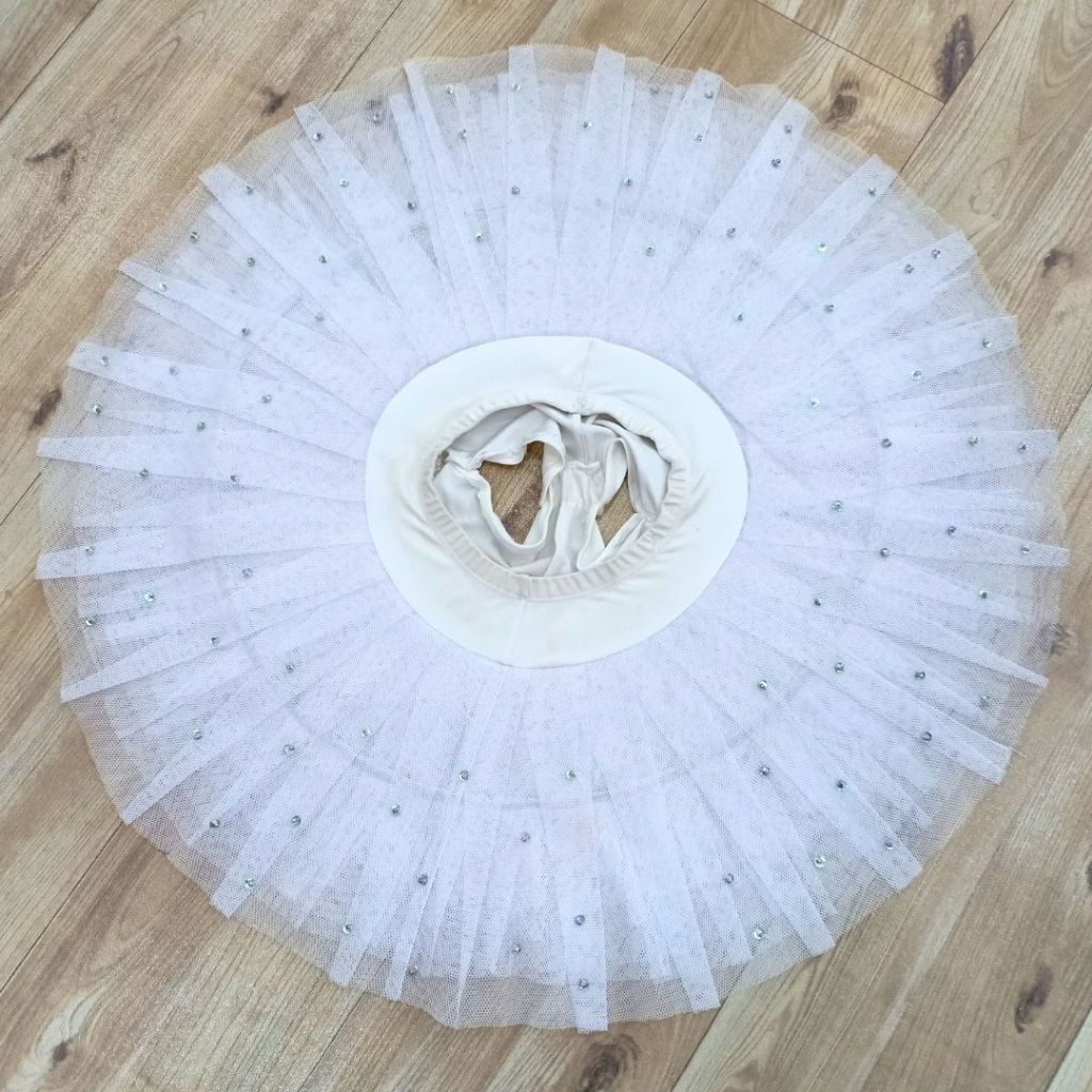 Sewa Rok Tutu Putih Payet Mutiara Rok Tutu Ballet Anak Perempuan